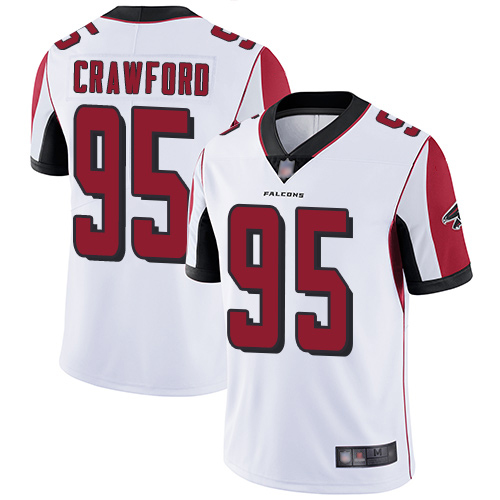 Atlanta Falcons Limited White Men Jack Crawford Road Jersey NFL Football #95 Vapor Untouchable